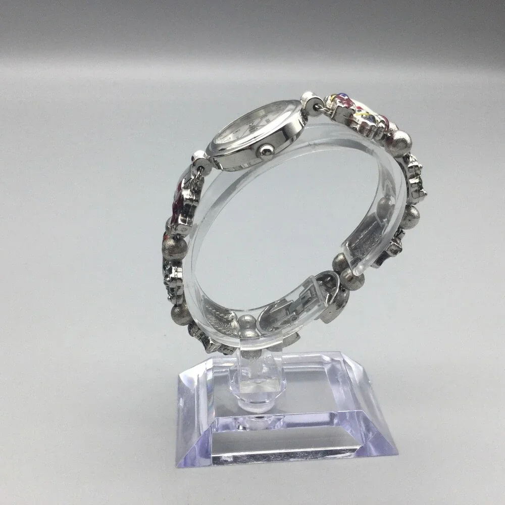 Rumours Womens Watch 24mm Silver Tone Christmas Charm Bracelet New Battery 6